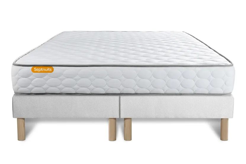 Ensemble Matelas Sommier 180x200 cm - 2 Sommiers Blanc - Memo