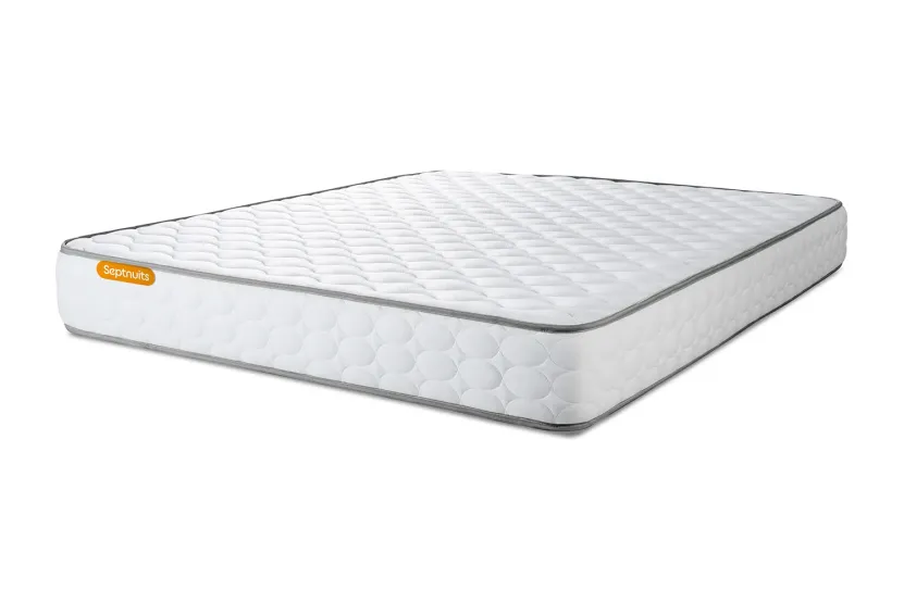 Pack lit complet 200x200 cm - Matelas + 2 Sommiers Blancs + 2 oreillers + Couette - Memo