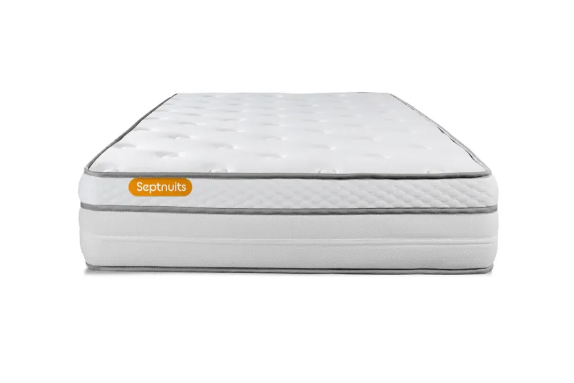 Ensemble Matelas Sommier 90x200 cm - Sommier Gris (en kit) - Memo Luxe