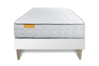 Ensemble Matelas Sommier 90x200 cm - Sommier Blanc (en kit) - Memo Ensemble Matelas Sommier 90x200 cm - Sommier Blanc (en kit) - Memo