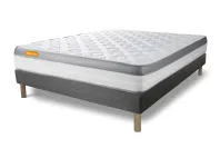 Ensemble Matelas Sommier 160x200 cm - Sommier Gris (déjà monté) - Memo Zen Ensemble Matelas Sommier 160x200 cm - Sommier Gris (déjà monté) - Memo Zen
