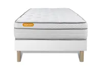 Ensemble Matelas Sommier 90x200 cm - Sommier Blanc (déjà monté) - Memo Luxe Ensemble Matelas Sommier 90x200 cm - Sommier Blanc (déjà monté) - Memo Luxe