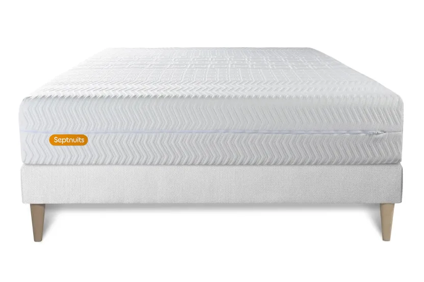 Ensemble Matelas Sommier 140x200 cm - Sommier Blanc (en kit) - Memo Bio