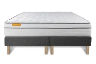 Ensemble Matelas Sommier 200x200 cm - 2 Sommiers Gris - Memo Luxe Ensemble Matelas Sommier 200x200 cm - 2 Sommiers Gris - Memo Luxe