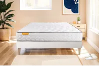 Ensemble Matelas Sommier 160x200 cm - Sommier Blanc (déjà monté) - Memo Ensemble Matelas Sommier 160x200 cm - Sommier Blanc (déjà monté) - Memo