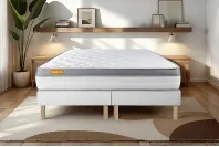 Ensemble Matelas Sommier 160x200 cm - 2 Sommiers Blanc - Memo Zen Ensemble Matelas Sommier 160x200 cm - 2 Sommiers Blanc - Memo Zen