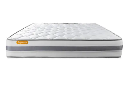 Ensemble Matelas Sommier 180x200 cm - 2 Sommiers Gris - Memo Spring