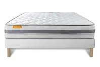Ensemble Matelas Sommier 140x190 cm - Sommier Blanc (déjà monté) - Memo Spring Ensemble Matelas Sommier 140x190 cm - Sommier Blanc (déjà monté) - Memo Spring