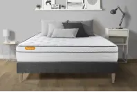 Ensemble Matelas Sommier 140x200 cm - Sommier Gris (en kit) - Memo Luxe Ensemble Matelas Sommier 140x200 cm - Sommier Gris (en kit) - Memo Luxe