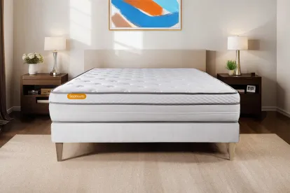 Matelas 200x200 cm Ressorts ensach&eacute;s et M&eacute;moire de forme - Memo Luxe