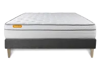 Ensemble Matelas Sommier 200x200 cm - Sommier Gris (en kit) - Memo Luxe Ensemble Matelas Sommier 200x200 cm - Sommier Gris (en kit) - Memo Luxe