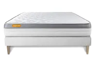 Ensemble Matelas Sommier 140x190 cm - Sommier Blanc (en kit) - Memo Zen Ensemble Matelas Sommier 140x190 cm - Sommier Blanc (en kit) - Memo Zen