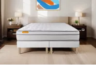 Ensemble Matelas Sommier 180x200 cm - 2 Sommiers Blanc - Memo Luxe Ensemble Matelas Sommier 180x200 cm - 2 Sommiers Blanc - Memo Luxe