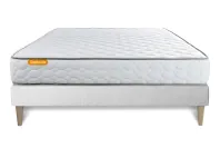 Ensemble Matelas Sommier 200x200 cm - Sommier Blanc (en kit) - Memo Ensemble Matelas Sommier 200x200 cm - Sommier Blanc (en kit) - Memo