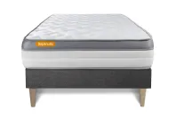 Ensemble Matelas Sommier 90x200 cm - Sommier Gris (en kit) - Memo Zen Ensemble Matelas Sommier 90x200 cm - Sommier Gris (en kit) - Memo Zen