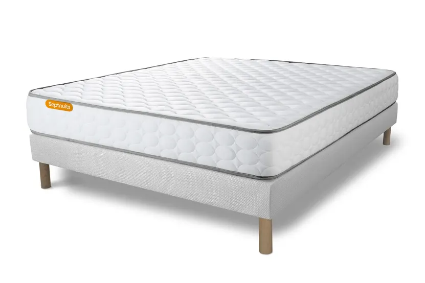 Ensemble Matelas Sommier 160x200 cm - Sommier Blanc (déjà monté) - Memo