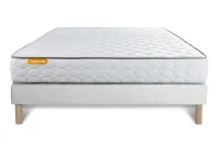 Ensemble Matelas Sommier 160x200 cm - Sommier Blanc (déjà monté) - Memo Ensemble Matelas Sommier 160x200 cm - Sommier Blanc (déjà monté) - Memo