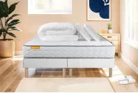Pack lit complet 180x200 cm - Matelas + 2 Sommiers Blancs + 2 oreillers + Couette - Memo Pack lit complet 180x200 cm - Matelas + 2 Sommiers Blancs + 2 oreillers + Couette - Memo