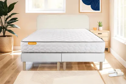 Ensemble Matelas Sommier 180x200 cm - 2 Sommiers Blanc - Memo