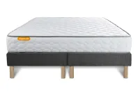 Ensemble Matelas Sommier 180x200 cm - 2 Sommiers Gris - Memo Ensemble Matelas Sommier 180x200 cm - 2 Sommiers Gris - Memo