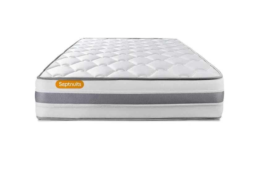 Ensemble Matelas Sommier 90x200 cm - Sommier Blanc (déjà monté) - Memo Spring