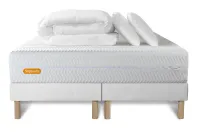 Pack lit complet 180x200 cm - Matelas + 2 Sommiers Blancs + 2 oreillers + Couette - Memo Bio Pack lit complet 180x200 cm - Matelas + 2 Sommiers Blancs + 2 oreillers + Couette - Memo Bio