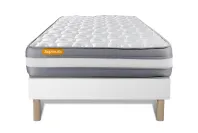 Ensemble Matelas Sommier 90x200 cm - Sommier Blanc (déjà monté) - Memo Plus Ensemble Matelas Sommier 90x200 cm - Sommier Blanc (déjà monté) - Memo Plus
