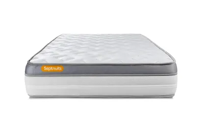 Ensemble Matelas Sommier 90x200 cm - Sommier Gris (d&eacute;j&agrave; mont&eacute;) - Memo Zen