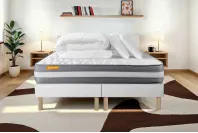 Pack lit complet 180x200 cm - Matelas + 2 Sommiers Blancs + 2 oreillers + Couette - Memo Plus Pack lit complet 180x200 cm - Matelas + 2 Sommiers Blancs + 2 oreillers + Couette - Memo Plus