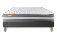 Ensemble Matelas Sommier 140x200 cm - Sommier Gris (en kit) - Memo Plus Ensemble Matelas Sommier 140x200 cm - Sommier Gris (en kit) - Memo Plus