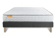 Ensemble Matelas Sommier 140x200 cm - Sommier Gris (déjà monté) - Memo Ensemble Matelas Sommier 140x200 cm - Sommier Gris (déjà monté) - Memo