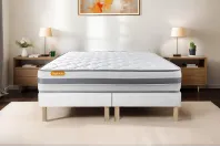Ensemble Matelas Sommier 180x200 cm - 2 Sommiers Blanc - Memo Spring Ensemble Matelas Sommier 180x200 cm - 2 Sommiers Blanc - Memo Spring