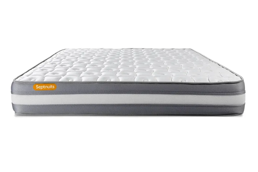 Ensemble Matelas Sommier 200x200 cm - 2 Sommiers Gris - Memo Plus