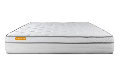 Ensemble Matelas Sommier 140x200 cm - Sommier Blanc (d&eacute;j&agrave; mont&eacute;) - Memo Luxe