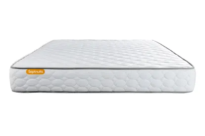 Ensemble Matelas Sommier 140x190 cm - Sommier Gris (d&eacute;j&agrave; mont&eacute;) - Memo