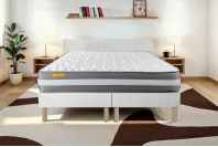 Ensemble Matelas Sommier 200x200 cm - 2 Sommiers Blanc - Memo Plus Ensemble Matelas Sommier 200x200 cm - 2 Sommiers Blanc - Memo Plus