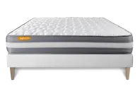 Ensemble Matelas Sommier 180x200 cm - Sommier Blanc (en kit) - Memo Plus Ensemble Matelas Sommier 180x200 cm - Sommier Blanc (en kit) - Memo Plus