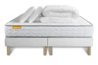 Pack lit complet 180x200 cm - Matelas + 2 Sommiers Blancs + 2 oreillers + Couette - Memo Pack lit complet 180x200 cm - Matelas + 2 Sommiers Blancs + 2 oreillers + Couette - Memo
