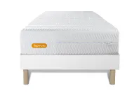 Ensemble Matelas Sommier 90x200 cm - Sommier Blanc (déjà monté) - Memo Bio Ensemble Matelas Sommier 90x200 cm - Sommier Blanc (déjà monté) - Memo Bio