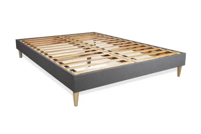 Ensemble Matelas Sommier 140x200 cm - Sommier Gris (en kit) - Memo Spring