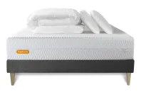 Pack lit complet 200x200 cm - Matelas + Sommier Gris (en kit) + 2 oreillers + Couette - Memo Bio Pack lit complet 200x200 cm - Matelas + Sommier Gris (en kit) + 2 oreillers + Couette - Memo Bio