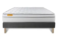 Ensemble Matelas Sommier 160x200 cm - Sommier Gris (déjà monté) - Memo Luxe Ensemble Matelas Sommier 160x200 cm - Sommier Gris (déjà monté) - Memo Luxe