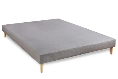 Ensemble Matelas Sommier 140x190 cm - Sommier Gris (d&eacute;j&agrave; mont&eacute;) - Memo Bio