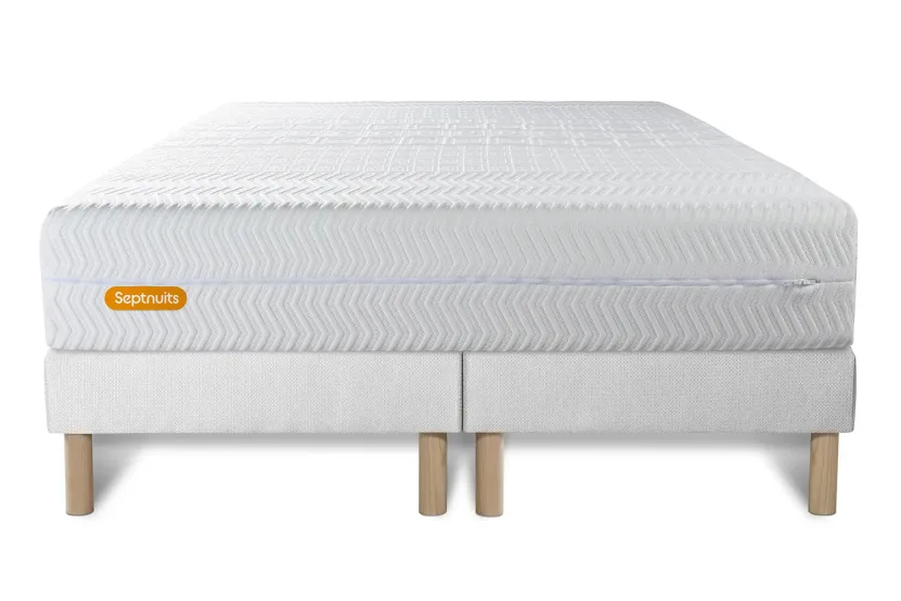 Ensemble Matelas Sommier 180x200 cm - 2 Sommiers Blanc - Memo Bio