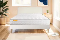 Ensemble Matelas Sommier 200x200 cm - Sommier Blanc (en kit) - Memo Ensemble Matelas Sommier 200x200 cm - Sommier Blanc (en kit) - Memo