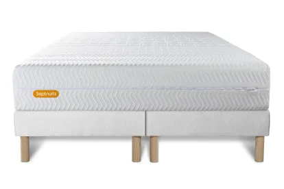 Ensemble Matelas Sommier 160x200 cm - 2 Sommiers Blanc - Memo Bio