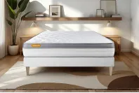Ensemble Matelas Sommier 160x200 cm - Sommier Blanc (en kit) - Memo Zen Ensemble Matelas Sommier 160x200 cm - Sommier Blanc (en kit) - Memo Zen