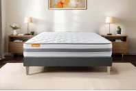 Ensemble Matelas Sommier 160x200 cm - Sommier Gris (en kit) - Memo Spring Ensemble Matelas Sommier 160x200 cm - Sommier Gris (en kit) - Memo Spring