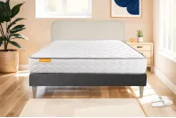 Ensemble Matelas Sommier 160x200 cm - Sommier Gris (en kit) - Memo Ensemble Matelas Sommier 160x200 cm - Sommier Gris (en kit) - Memo